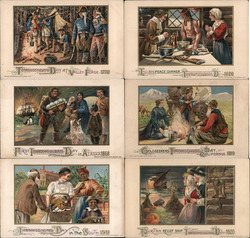 Set of 6: Thanksgiving 1620-1912 Samuel L. Schmucker Postcard Postcard Postcard