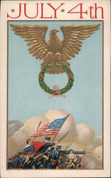 Washington and Army: July 4th 4th of July Postcard Postcard Postcard