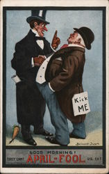 Man With "Kick Me" Sign on Backside Postcard