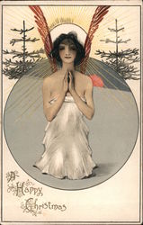 Nouveau A Happy Christmas: Christmas Angel Postcard