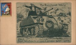 Rare WWII Christmas Card Sent By Bernhardt Wall Postcard