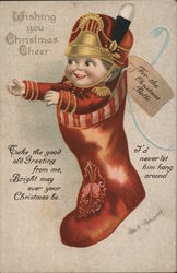 Wishing You Christmas Cheer For The Christmas Bell Postcard