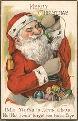 Merry Christmas - A Phone Call From Santa Postcard