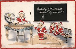 Merry Christmas Divided By U and I=? 1+1=2 Postcard