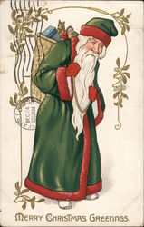 Santa Carrying a Pack of Toys Postcard
