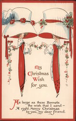 Two Children Trimming With Holly: My Christmas Wish to You Postcard