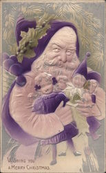 Santa Holding Toys Postcard