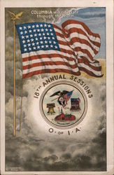 18th Annual Sessions O. of I.A. with Flag Postcard