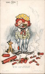 Boy Lighting Fireworks: 4th of July Gene Carr Postcard Postcard Postcard