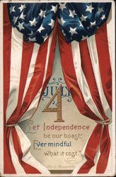 July 4th: Flag Banner Postcard