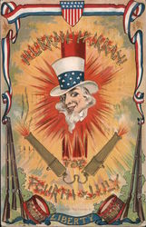 Hurrah! Hurrah! The Fourth of July Postcard