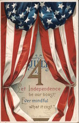 July 4th: Flag Banner Postcard