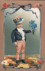 Boy in Uncle Sam Suit Postcard