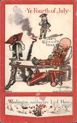 Soldier Sleeping Over Fireworks: Ye Fourth of July Postcard