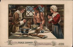 Indian Peace Dinner Thanksgiving Indians Samuel L. Schmucker Postcard Postcard Postcard