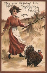 May Your Blessings, Like Thanksgiving Turkeys Come Home to Roost Postcard