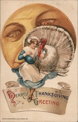 Hearty Thanksgiving Greeting Postcard