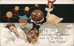 May Your Thanksgiving Night End in Dreams Like These! Fantasy HBG Postcard Postcard Postcard