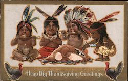 Indian Children Eating Turkey Postcard