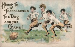 Four Boys Playing Football Children HBG Postcard Postcard Postcard