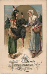 Hearty Thanksgiving Greeting Indians Samuel L. Schmucker Postcard Postcard Postcard