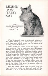 Legend of the Tabby Cat: The Cats' Protection League, Victoria BC Canada Postcard
