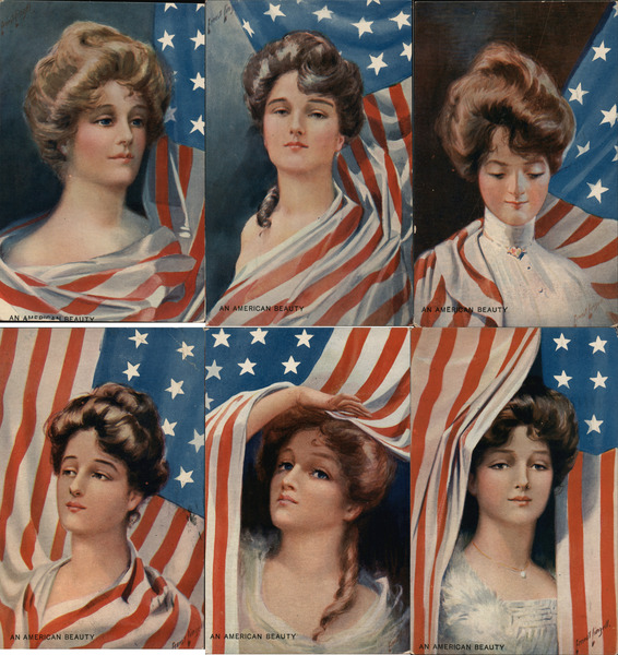 Set of 6: An American Beauty Artotype Series Patriotic