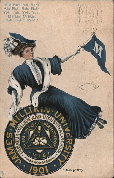 Rare: James Millikin University Decatur Illinois F. Earl Christy