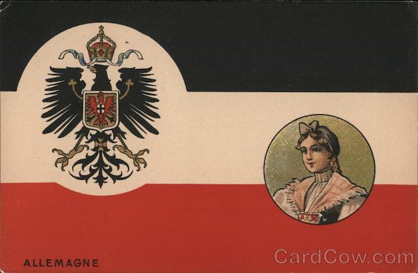 Allemagne Coat of Arms and Woman in Costume Germany