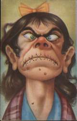 Mexican "Fema" Series, Muzzled Woman Postcard