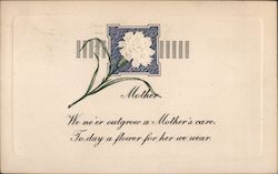 Mother's Day Poem with White Flower Postcard