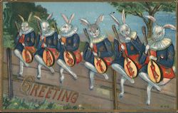 Easter Greeting - Bunnies with Instruments Postcard