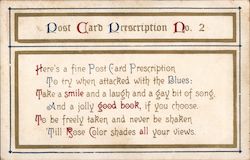 Post Card Prescription No.2 Postcard