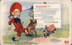Buster Brown and Dog - The Brown Shoe Co. Postcard