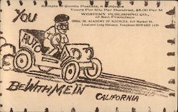 Be with me in California-Dog driving go-cart Correspondence Cards Postcard Postcard Postcard