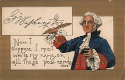 George Washington Signing Postcard Postal HBG Postcard Postcard Postcard