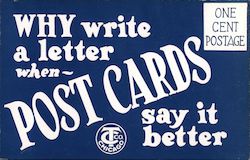 Rare Curt Teich Ad: Why Write a Letter when Postcards Say It Better Postcard