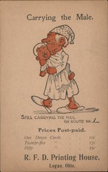 Carrying the male. Still carrying the mail on Route No. 1. Postcard