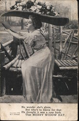 Merry Widow Hat Postcard