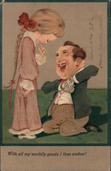 Man Proposing to Girl Engagement Postcard Postcard Postcard