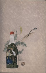 Couple on Champagne Bottle Postcard