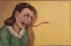 Mexican Woman  "Fema" Series Devil Tongue Postcard