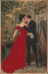 With Best - Couple Kissing Postcard