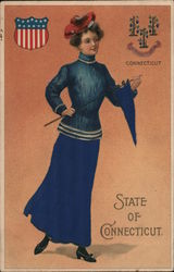 State of Connecticut Woman Postcard
