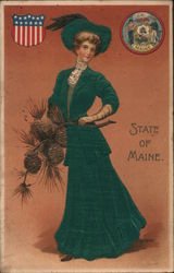 State of Maine State Girls Postcard Postcard Postcard