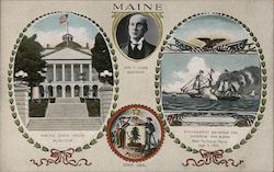 Maine State House & Governor Postcard