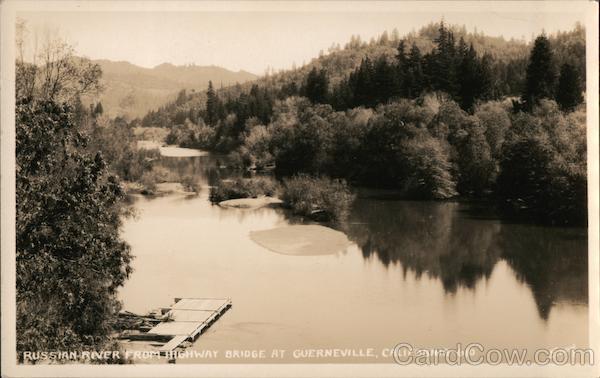 Russian River from Highway Bridge Guerneville California