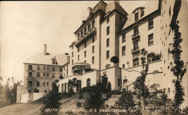 South Elevation, C.S. Sanatorium San Francisco California