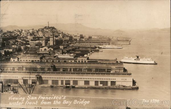 View of Water Front From The Bay Bridge San Francisco California