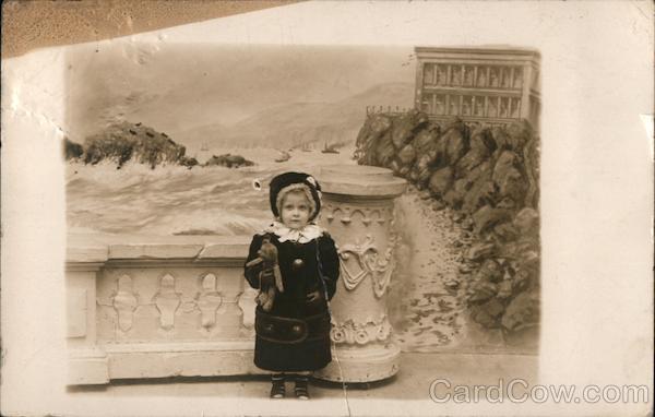 A Little Girl Holding a Teddy Bear, Cliff House San Francisco California